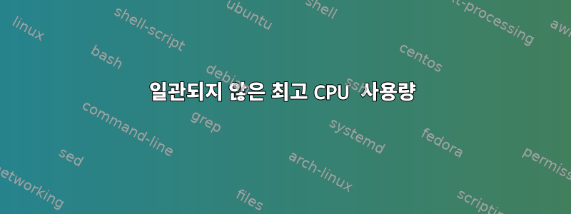 일관되지 않은 최고 CPU 사용량