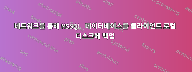 네트워크를 통해 MSSQL 데이터베이스를 클라이언트 로컬 디스크에 백업