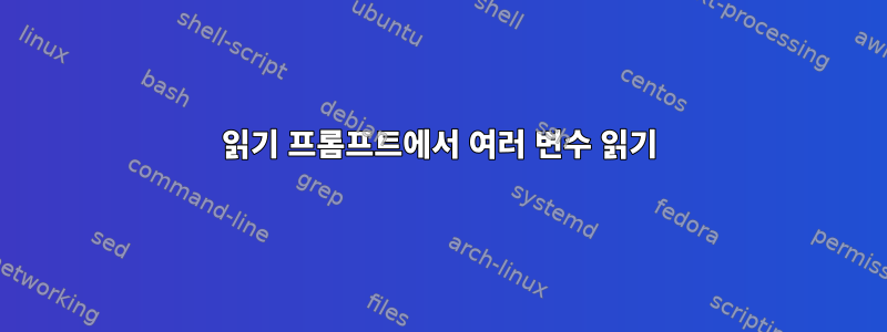 읽기 프롬프트에서 여러 변수 읽기