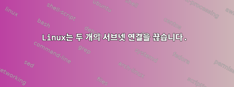 Linux는 두 개의 서브넷 연결을 끊습니다.