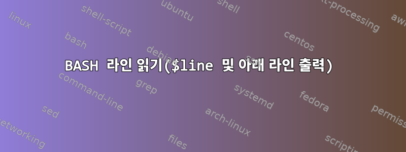 BASH 라인 읽기($line 및 아래 라인 출력)