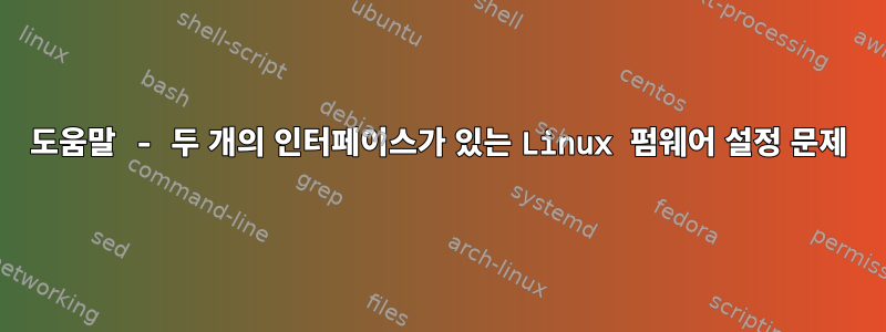 도움말 - 두 개의 인터페이스가 있는 Linux 펌웨어 설정 문제