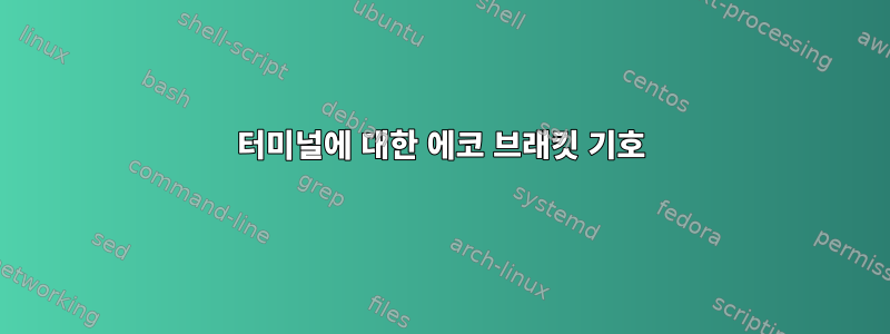 터미널에 대한 에코 브래킷 기호