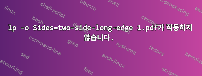 lp -o Sides=two-side-long-edge 1.pdf가 작동하지 않습니다.