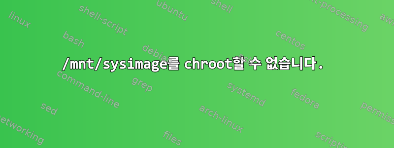 /mnt/sysimage를 chroot할 수 없습니다.