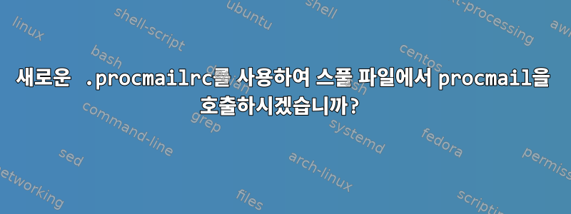 새로운 .procmailrc를 사용하여 스풀 파일에서 procmail을 호출하시겠습니까?