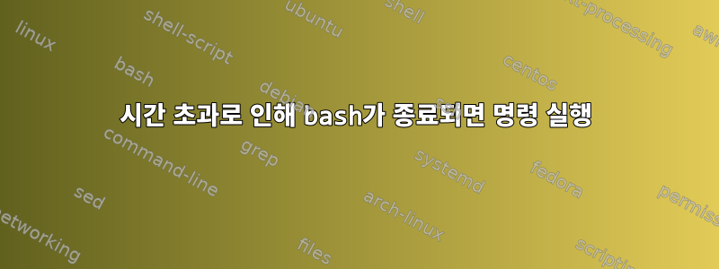 시간 초과로 인해 bash가 종료되면 명령 실행