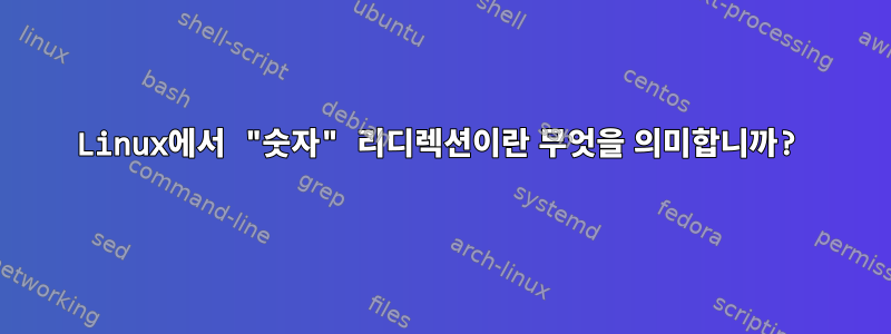 Linux에서 "숫자" 리디렉션이란 무엇을 의미합니까?