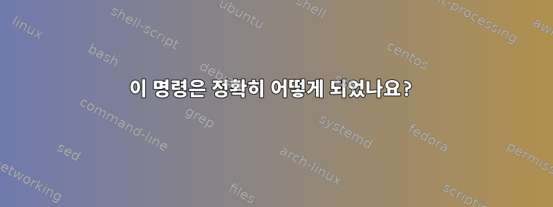 이 명령은 정확히 어떻게 되었나요?