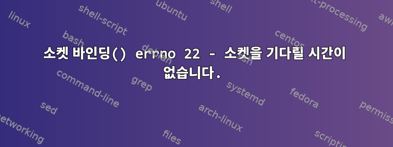 소켓 바인딩() errno 22 - 소켓을 기다릴 시간이 없습니다.