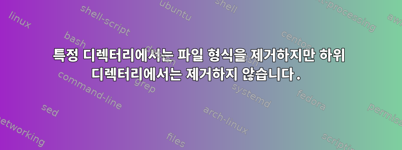 특정 디렉터리에서는 파일 형식을 제거하지만 하위 디렉터리에서는 제거하지 않습니다.