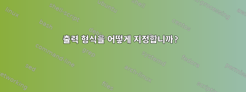 출력 형식을 어떻게 지정합니까?