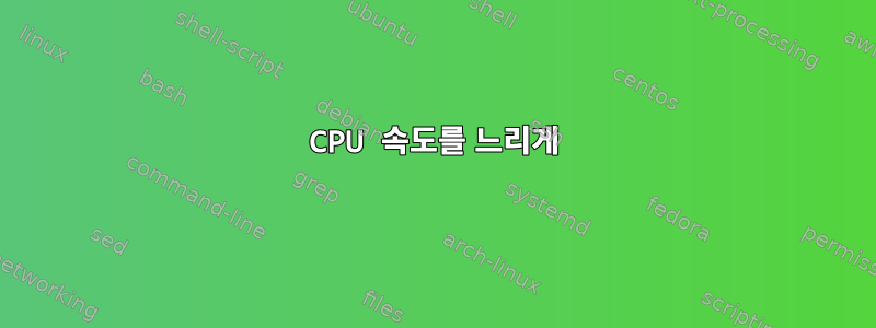 CPU 속도를 느리게