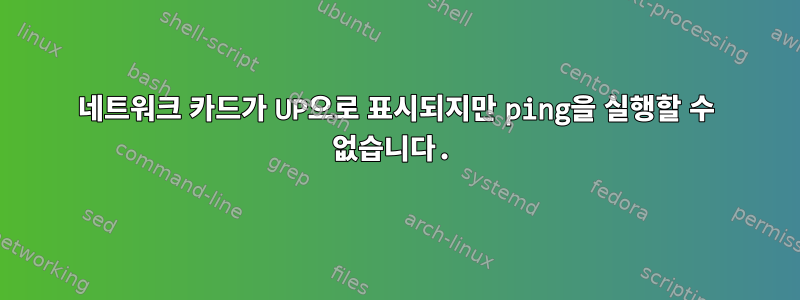 네트워크 카드가 UP으로 표시되지만 ping을 실행할 수 없습니다.