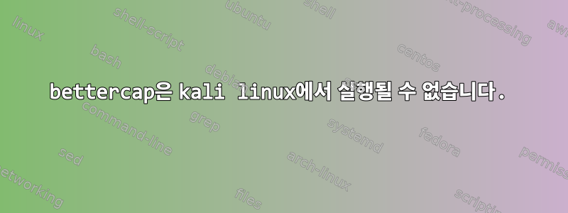 bettercap은 kali linux에서 실행될 수 없습니다.