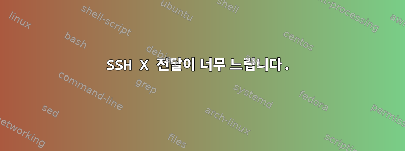 SSH X 전달이 너무 느립니다.