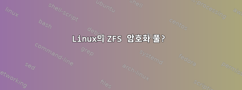 Linux의 ZFS 암호화 풀?