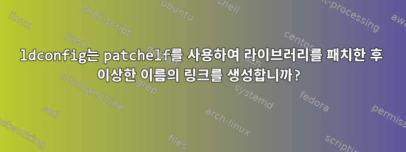 ldconfig는 patchelf를 사용하여 라이브러리를 패치한 후 이상한 이름의 링크를 생성합니까?