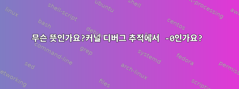 무슨 뜻인가요?커널 디버그 추적에서 -0인가요?