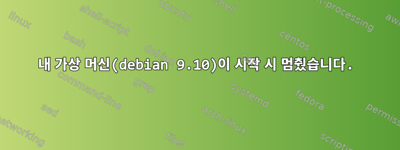 내 가상 머신(debian 9.10)이 시작 시 멈췄습니다.