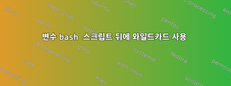 변수 bash 스크립트 뒤에 와일드카드 사용