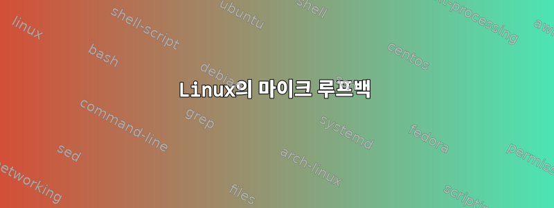 Linux의 마이크 루프백