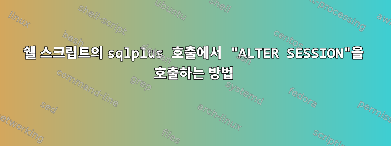 쉘 스크립트의 sqlplus 호출에서 "ALTER SESSION"을 호출하는 방법