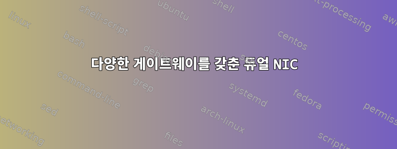 다양한 게이트웨이를 갖춘 듀얼 NIC