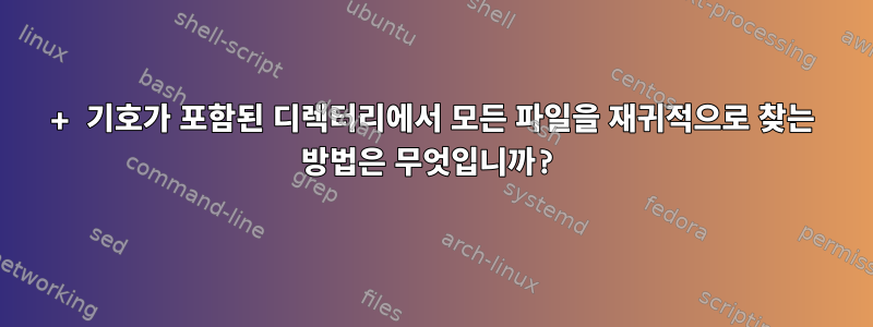 + 기호가 포함된 디렉터리에서 모든 파일을 재귀적으로 찾는 방법은 무엇입니까?