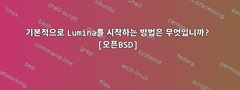 기본적으로 Lumina를 시작하는 방법은 무엇입니까? [오픈BSD]