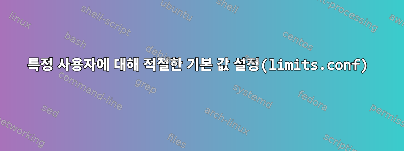 특정 사용자에 대해 적절한 기본 값 설정(limits.conf)