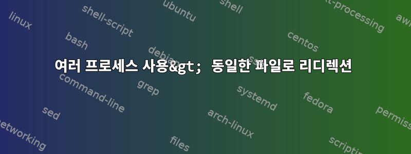 여러 프로세스 사용&gt; 동일한 파일로 리디렉션