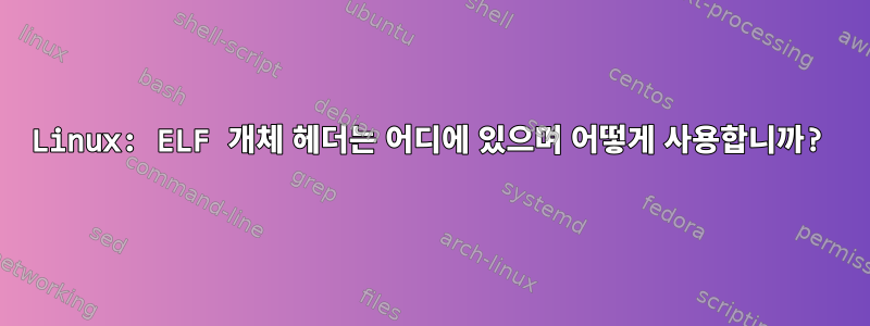 Linux: ELF 개체 헤더는 어디에 있으며 어떻게 사용합니까?