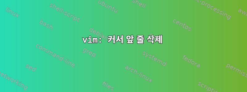 vim: 커서 앞 줄 삭제