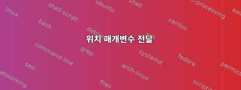 위치 매개변수 전달