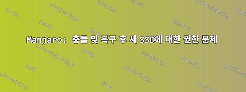 Manjaro: 충돌 및 복구 후 새 SSD에 대한 권한 문제