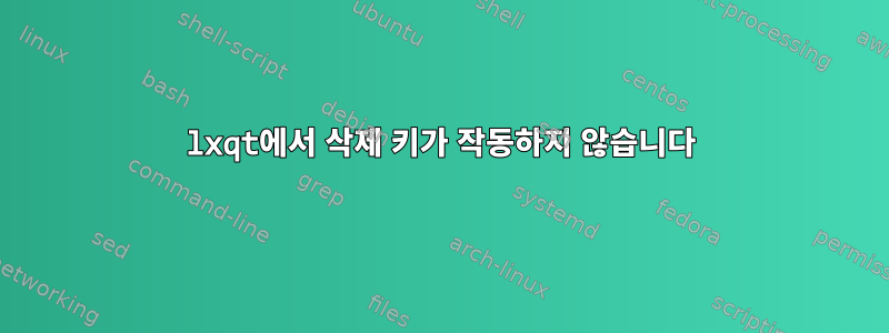 lxqt에서 삭제 키가 작동하지 않습니다