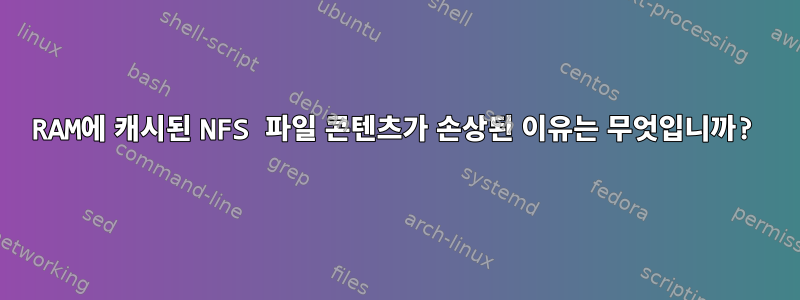 RAM에 캐시된 NFS 파일 콘텐츠가 손상된 이유는 무엇입니까?