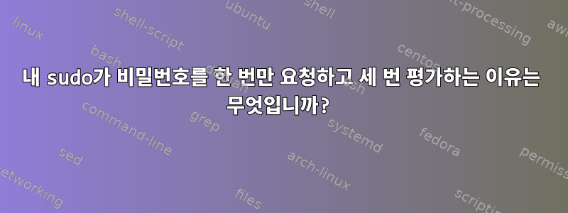 내 sudo가 비밀번호를 한 번만 요청하고 세 번 평가하는 이유는 무엇입니까?