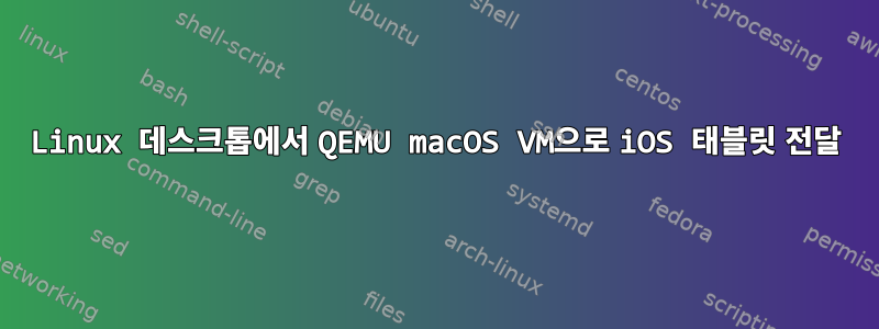 Linux 데스크톱에서 QEMU macOS VM으로 iOS 태블릿 전달