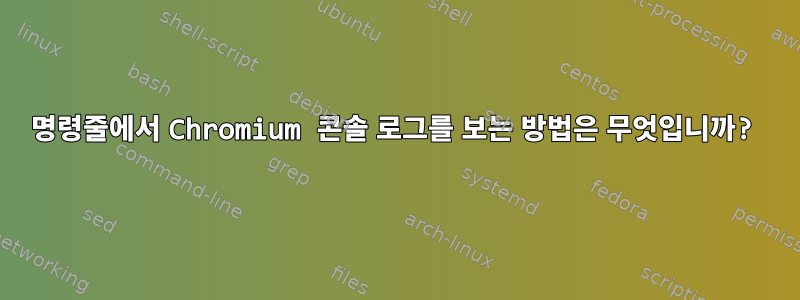 명령줄에서 Chromium 콘솔 로그를 보는 방법은 무엇입니까?