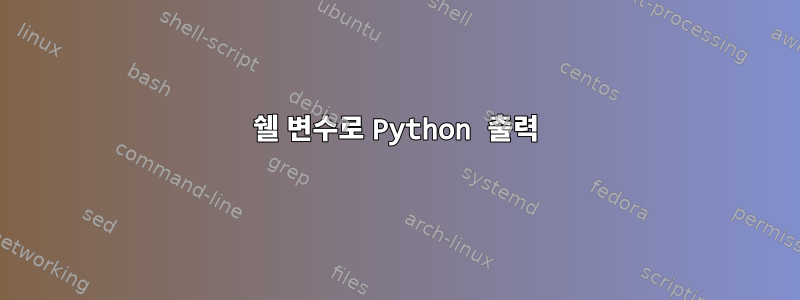 쉘 변수로 Python 출력