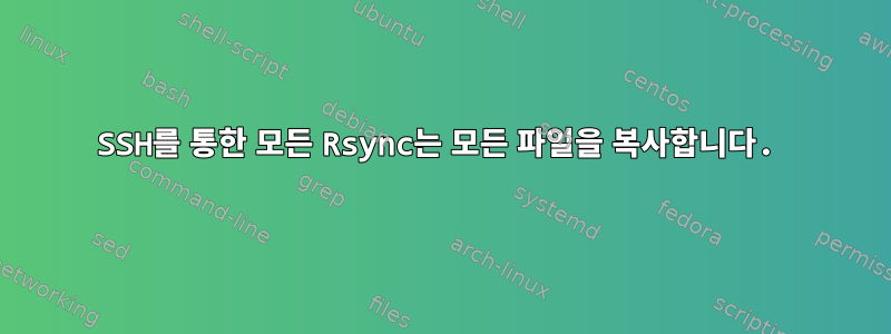 SSH를 통한 모든 Rsync는 모든 파일을 복사합니다.