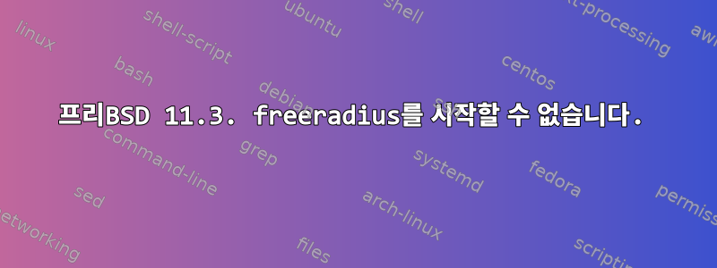 프리BSD 11.3. freeradius를 시작할 수 없습니다.