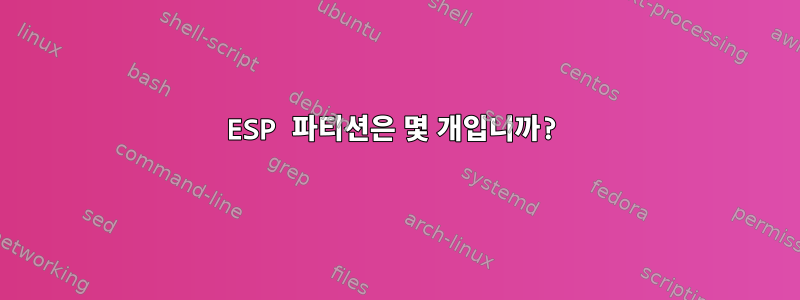 ESP 파티션은 몇 개입니까?