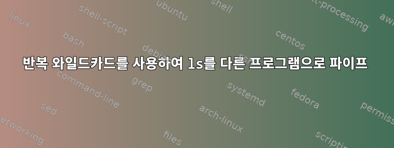 반복 와일드카드를 사용하여 ls를 다른 프로그램으로 파이프