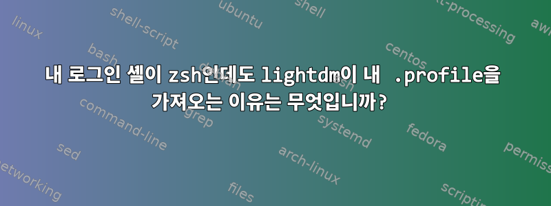 내 로그인 셸이 zsh인데도 lightdm이 내 .profile을 가져오는 이유는 무엇입니까?