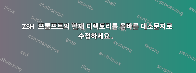 ZSH 프롬프트의 현재 디렉토리를 올바른 대소문자로 수정하세요.