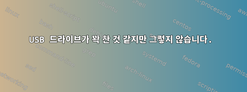 USB 드라이브가 꽉 찬 것 같지만 그렇지 않습니다.