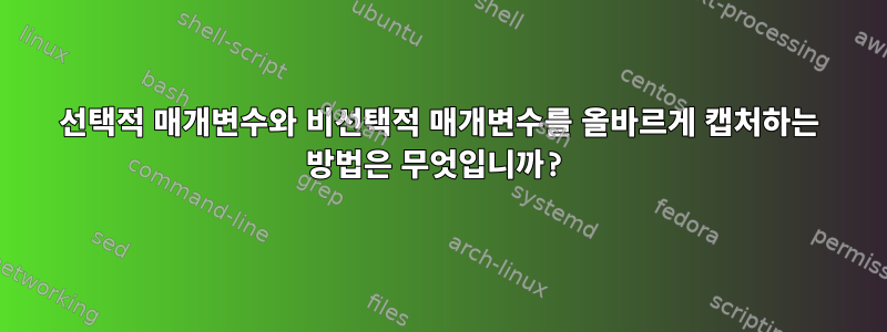 선택적 매개변수와 비선택적 매개변수를 올바르게 캡처하는 방법은 무엇입니까?